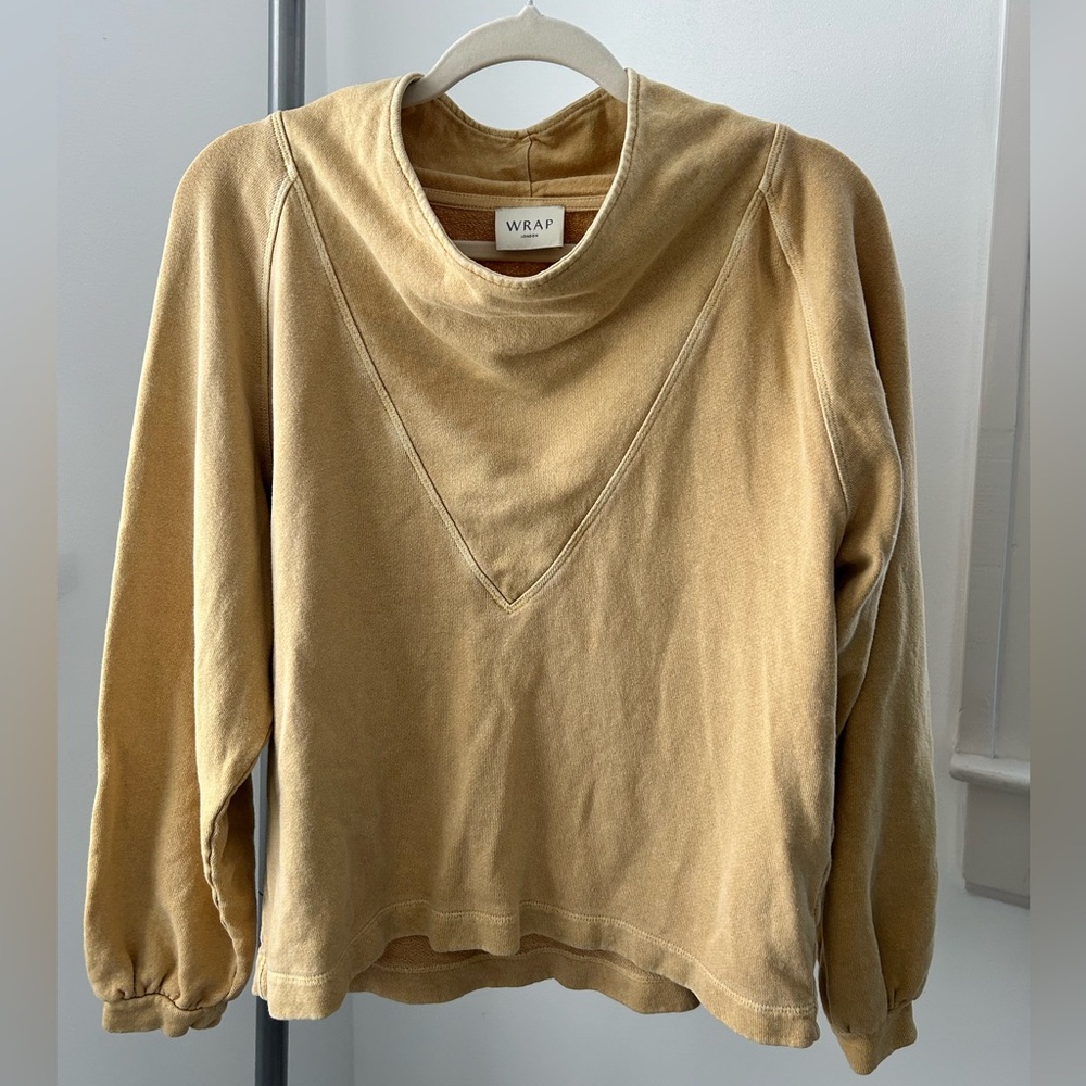 NWOT Wrap London Funnel-Neck Sweatshirt Gold Mustard 8